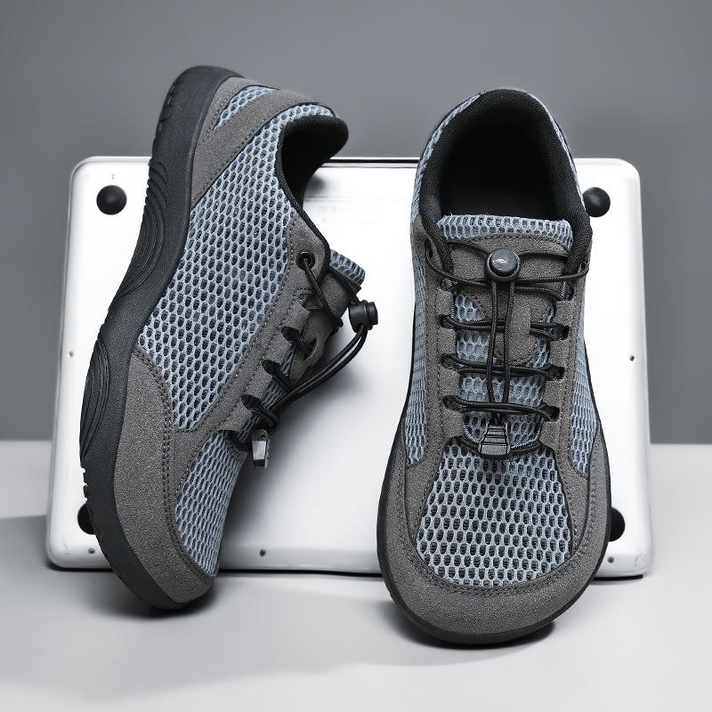 Men's Mixed Material Casual Boots - Lace-Up, Lightweight, Wide Toe Box with Arch Support