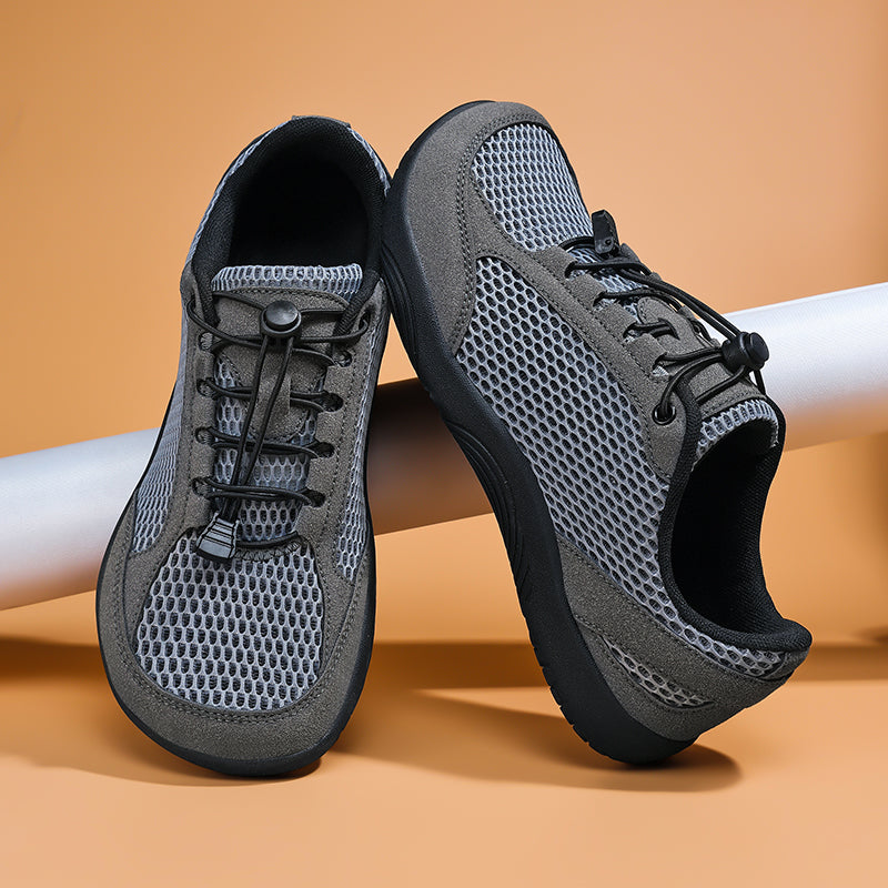 Men's Mixed Material Casual Boots - Lace-Up, Lightweight, Wide Toe Box with Arch Support
