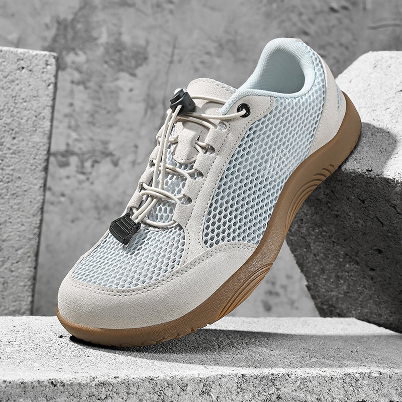 Men's Mixed Material Casual Boots - Lace-Up, Lightweight, Wide Toe Box with Arch Support