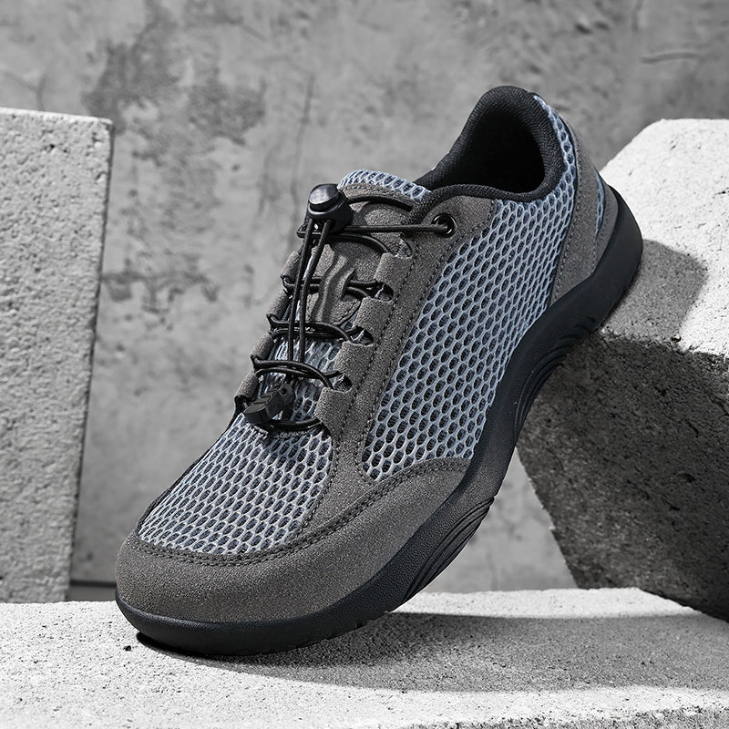 Men's Mixed Material Casual Boots - Lace-Up, Lightweight, Wide Toe Box with Arch Support