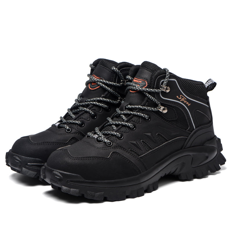 🔥Sale 70% OFF-Men's Genuine Leather Work Boots - Lace-Up, Waterproof, Wide Toe Box with Arch Support for Safety, Casual & Outdoor