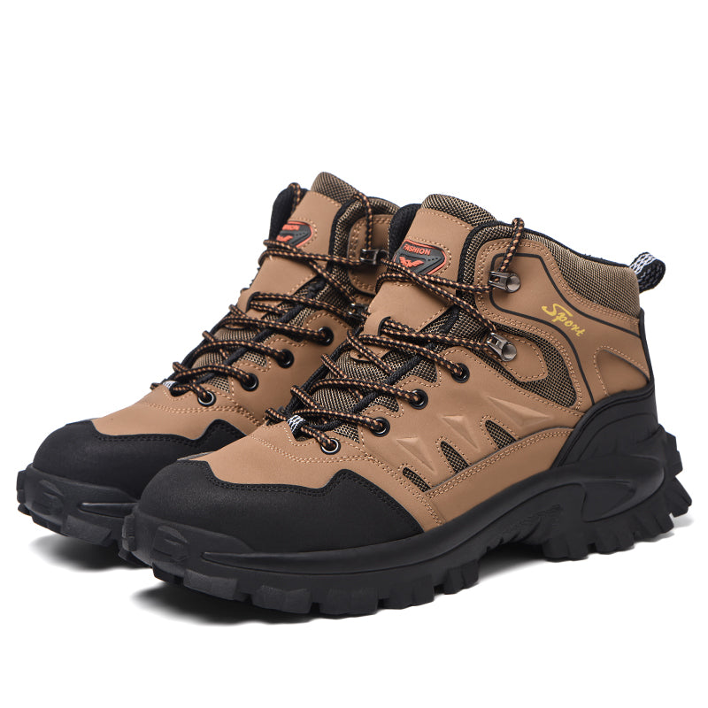 🔥Sale 70% OFF-Men's Genuine Leather Work Boots - Lace-Up, Waterproof, Wide Toe Box with Arch Support for Safety, Casual & Outdoor