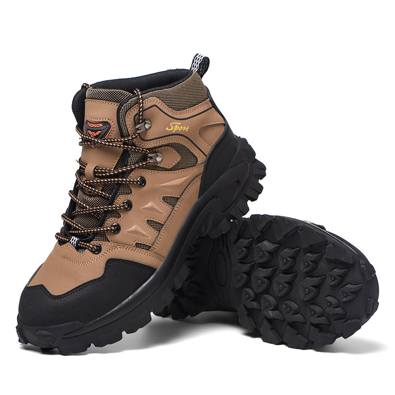 🔥Sale 70% OFF-Men's Genuine Leather Work Boots - Lace-Up, Waterproof, Wide Toe Box with Arch Support for Safety, Casual & Outdoor