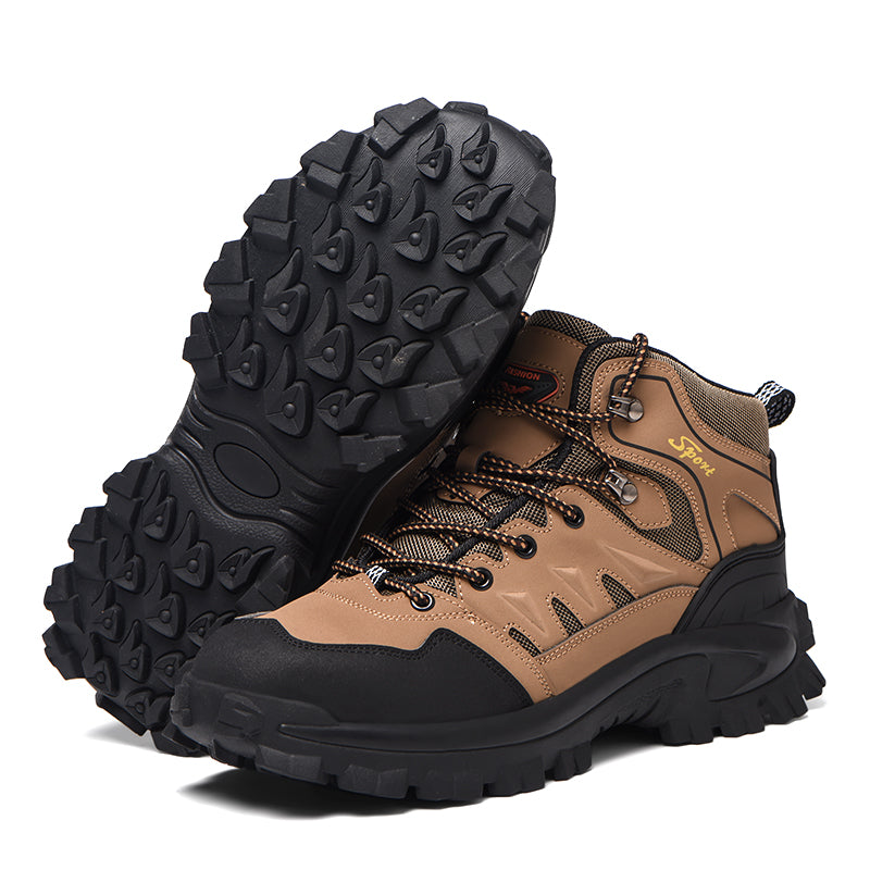 🔥Sale 70% OFF-Men's Genuine Leather Work Boots - Lace-Up, Waterproof, Wide Toe Box with Arch Support for Safety, Casual & Outdoor