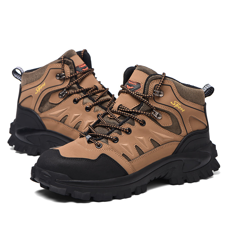 🔥Sale 70% OFF-Men's Genuine Leather Work Boots - Lace-Up, Waterproof, Wide Toe Box with Arch Support for Safety, Casual & Outdoor