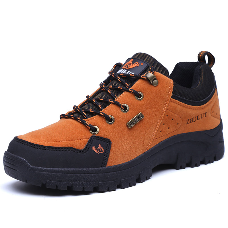 Men's Genuine Leather Hiking Boots - Lace-Up, Waterproof, Slip resistant, Wide Toe Box with Arch Support