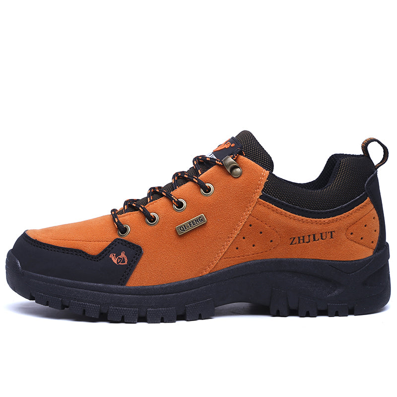 Men's Genuine Leather Hiking Boots - Lace-Up, Waterproof, Slip resistant, Wide Toe Box with Arch Support