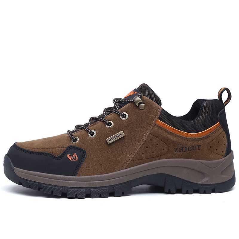 Men's Genuine Leather Hiking Boots - Lace-Up, Waterproof, Slip resistant, Wide Toe Box with Arch Support