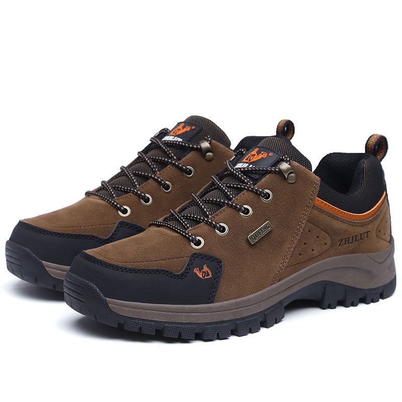 Men's Genuine Leather Hiking Boots - Lace-Up, Waterproof, Slip resistant, Wide Toe Box with Arch Support