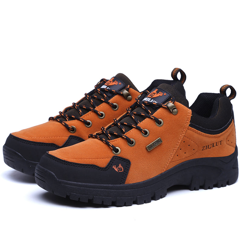 Men's Genuine Leather Hiking Boots - Lace-Up, Waterproof, Slip resistant, Wide Toe Box with Arch Support