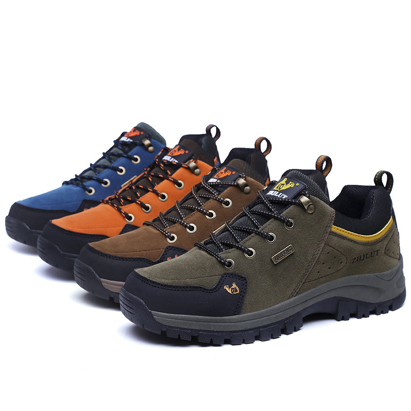 Men's Genuine Leather Hiking Boots - Lace-Up, Waterproof, Slip resistant, Wide Toe Box with Arch Support