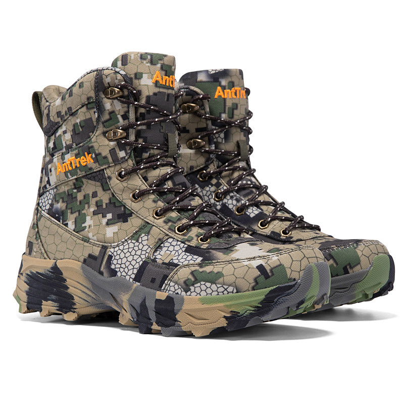 Men's Genuine Leather Work Boots - Lace-Up, Slip-Resistant, Wide Toe Box with Arch Support