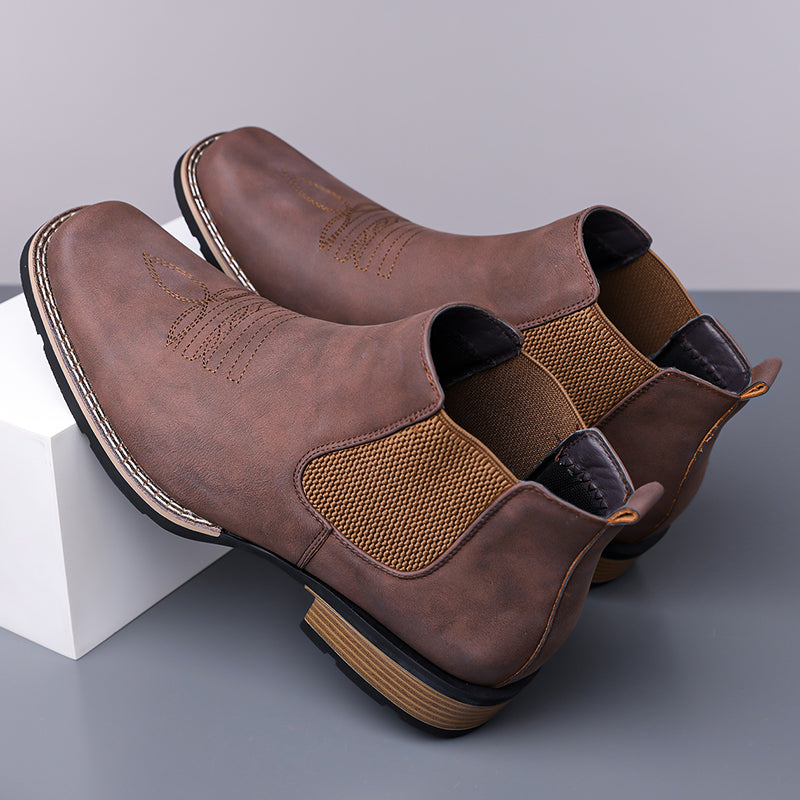 Men's Slip On Chelsea Ankle Boot - Slip-On, Maximum Support, Wide Toe Box with Arch Support