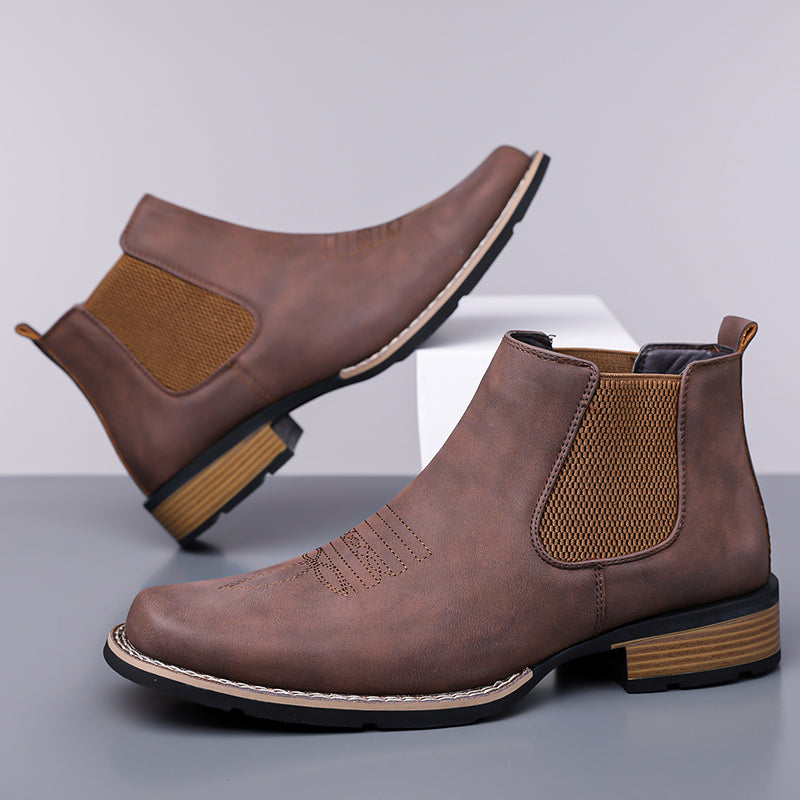 Men's Slip On Chelsea Ankle Boot - Slip-On, Maximum Support, Wide Toe Box with Arch Support
