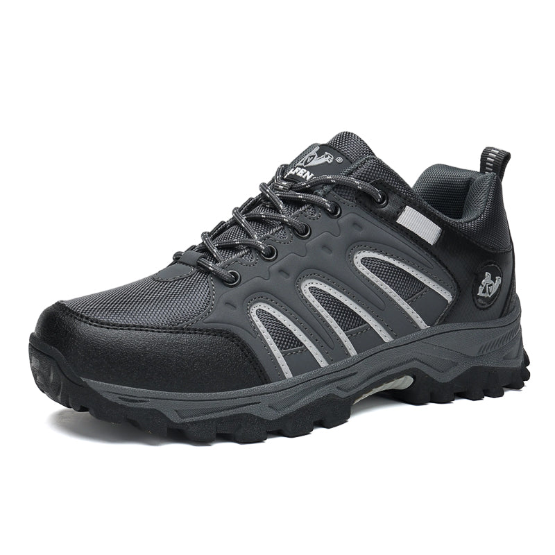Men's Mixed Material Hiking Shoes - Lace-Up, Waterproof, Wide Toe Box with Arch Support