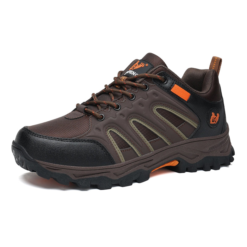 Men's Mixed Material Hiking Shoes - Lace-Up, Waterproof, Wide Toe Box with Arch Support