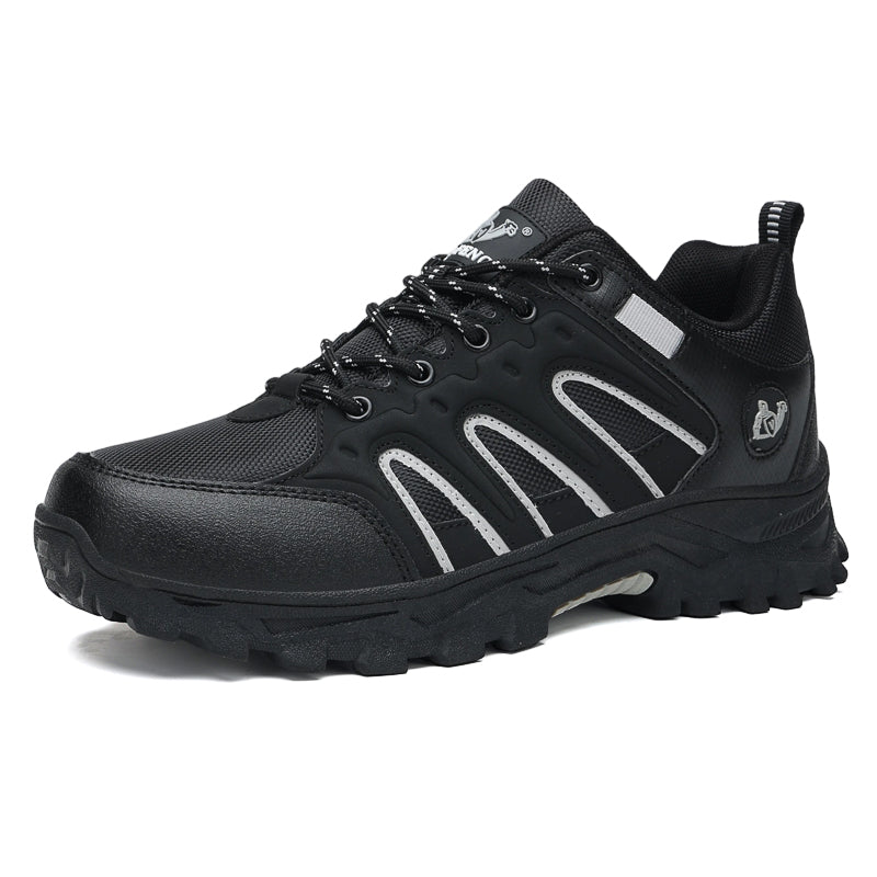 Men's Mixed Material Hiking Shoes - Lace-Up, Waterproof, Wide Toe Box with Arch Support