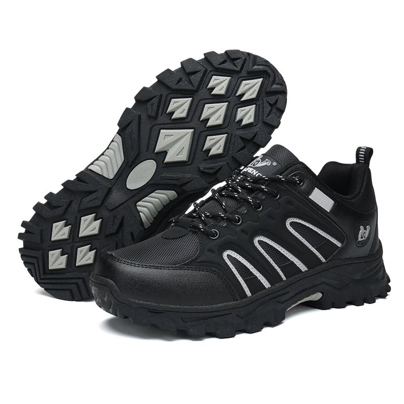 Men's Mixed Material Hiking Shoes - Lace-Up, Waterproof, Wide Toe Box with Arch Support