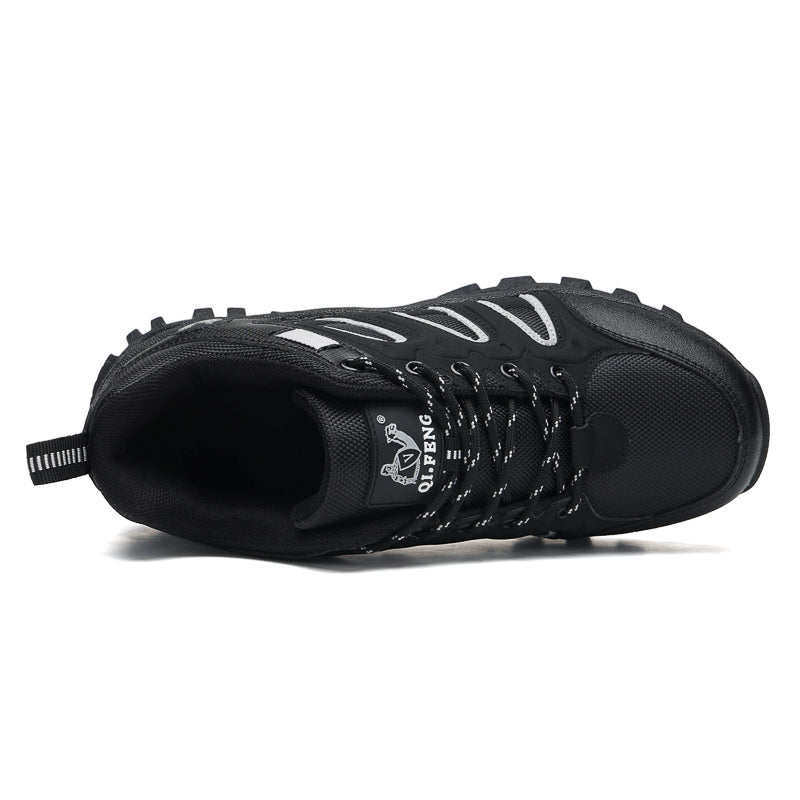 Men's Mixed Material Hiking Shoes - Lace-Up, Waterproof, Wide Toe Box with Arch Support