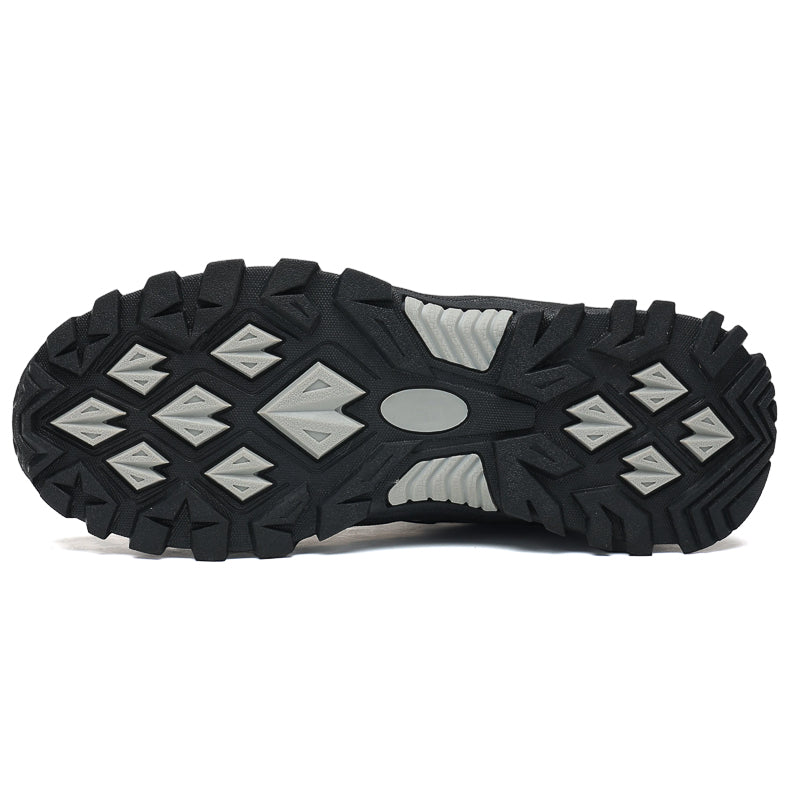 Men's Mixed Material Hiking Shoes - Lace-Up, Waterproof, Wide Toe Box with Arch Support