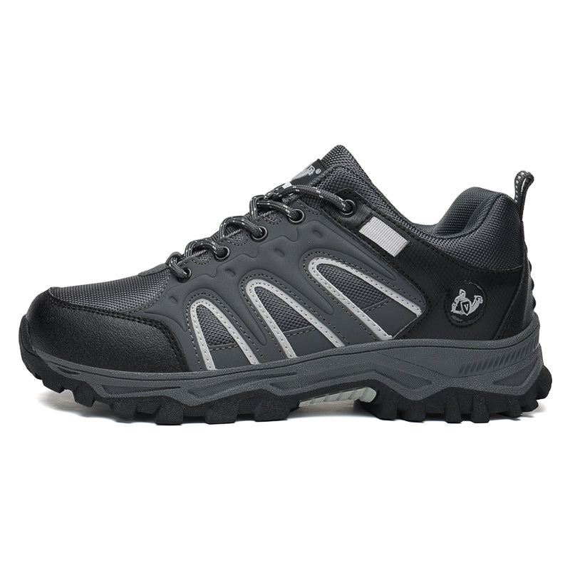 Men's Mixed Material Hiking Shoes - Lace-Up, Waterproof, Wide Toe Box with Arch Support