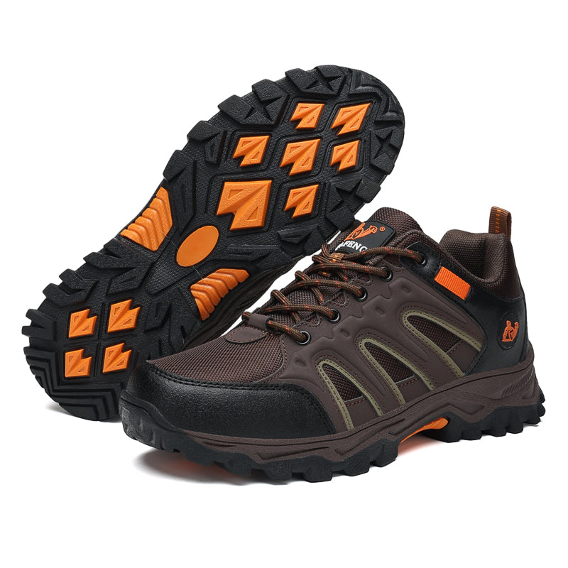 Men's Mixed Material Hiking Shoes - Lace-Up, Waterproof, Wide Toe Box with Arch Support