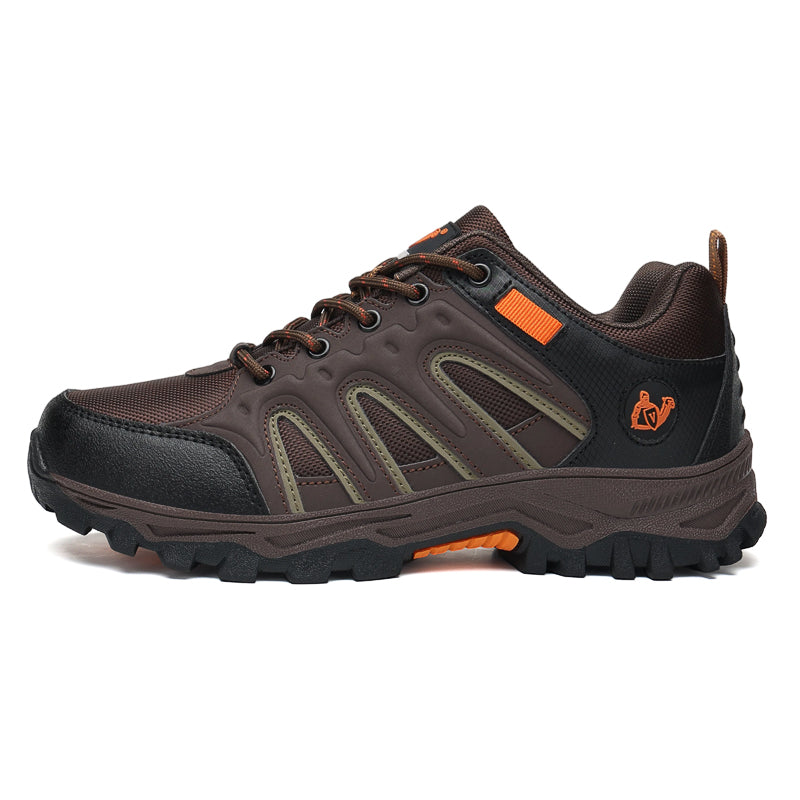 Men's Mixed Material Hiking Shoes - Lace-Up, Waterproof, Wide Toe Box with Arch Support