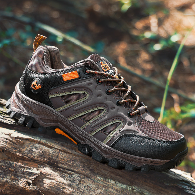 Men's Mixed Material Hiking Shoes - Lace-Up, Waterproof, Wide Toe Box with Arch Support