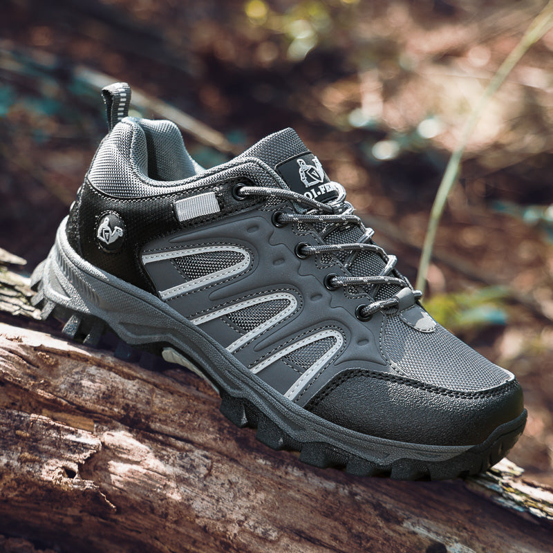 Men's Mixed Material Hiking Shoes - Lace-Up, Waterproof, Wide Toe Box with Arch Support