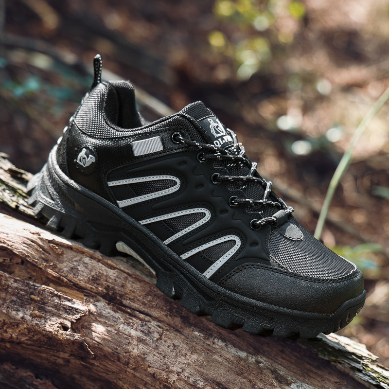 Men's Mixed Material Hiking Shoes - Lace-Up, Waterproof, Wide Toe Box with Arch Support