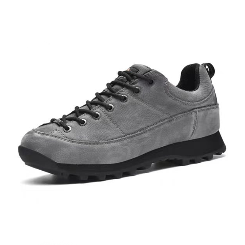 Men's Genuine Leather Hiking Sneakers- Lace-Up, Waterproof, Wide Toe Box with Arch Support