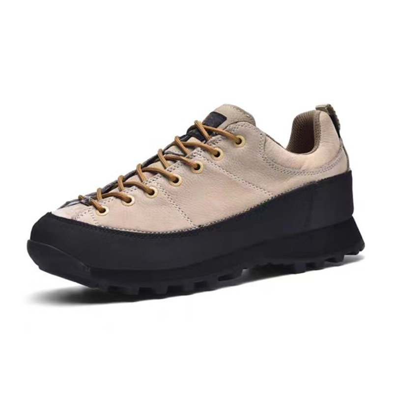 Men's Genuine Leather Hiking Sneakers- Lace-Up, Waterproof, Wide Toe Box with Arch Support