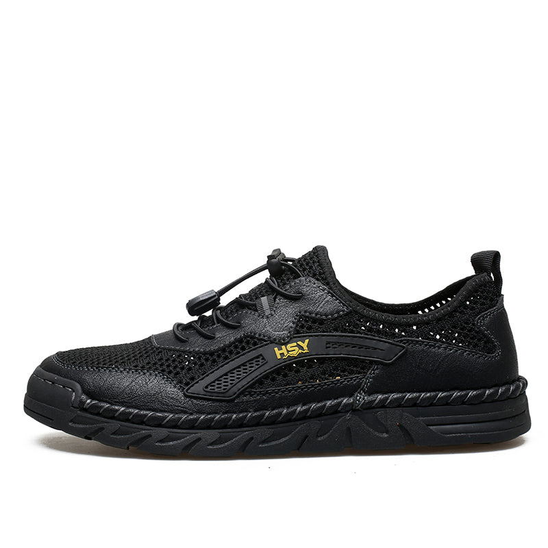 Men's Mesh Hiking Shoes - Slip-On, Breathable, Slip-Resistant, Wide Toe Box with Arch Support