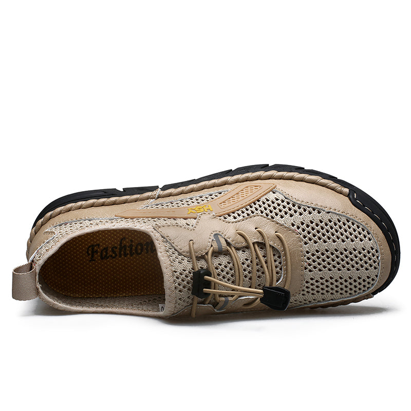 Men's Mesh Hiking Shoes - Slip-On, Breathable, Slip-Resistant, Wide Toe Box with Arch Support