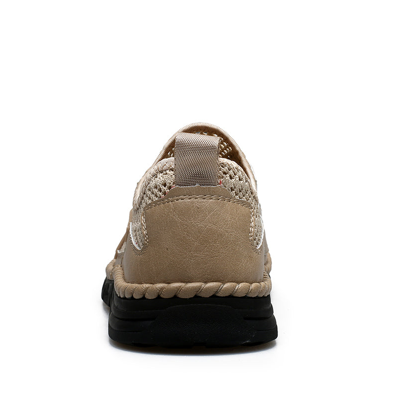 Men's Mesh Hiking Shoes - Slip-On, Breathable, Slip-Resistant, Wide Toe Box with Arch Support