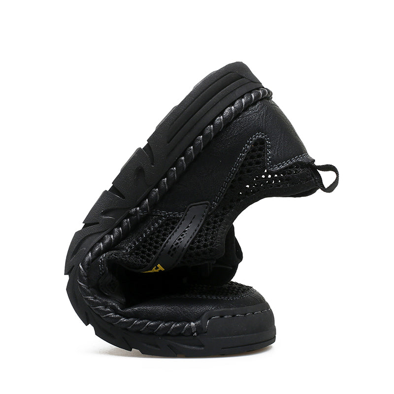 Men's Mesh Hiking Shoes - Slip-On, Breathable, Slip-Resistant, Wide Toe Box with Arch Support