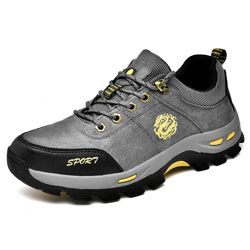 Men's Mixed Material Hiking Shoes - Lace-Up, Waterproof, Wide Toe Box with Arch Support