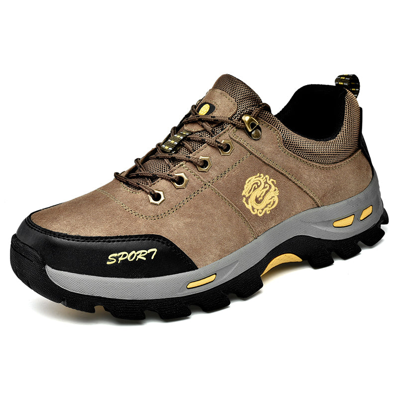 Men's Mixed Material Hiking Shoes - Lace-Up, Waterproof, Wide Toe Box with Arch Support