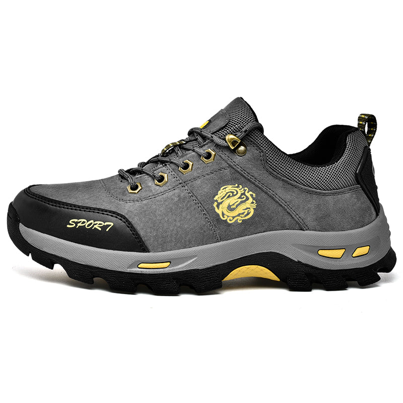 Men's Mixed Material Hiking Shoes - Lace-Up, Waterproof, Wide Toe Box with Arch Support