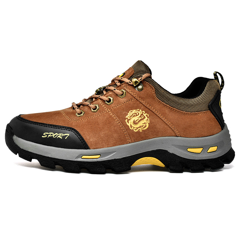 Men's Mixed Material Hiking Shoes - Lace-Up, Waterproof, Wide Toe Box with Arch Support