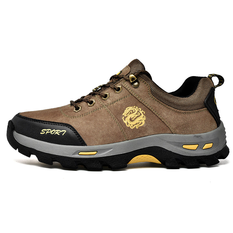 Men's Mixed Material Hiking Shoes - Lace-Up, Waterproof, Wide Toe Box with Arch Support