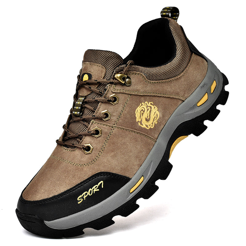 Men's Mixed Material Hiking Shoes - Lace-Up, Waterproof, Wide Toe Box with Arch Support