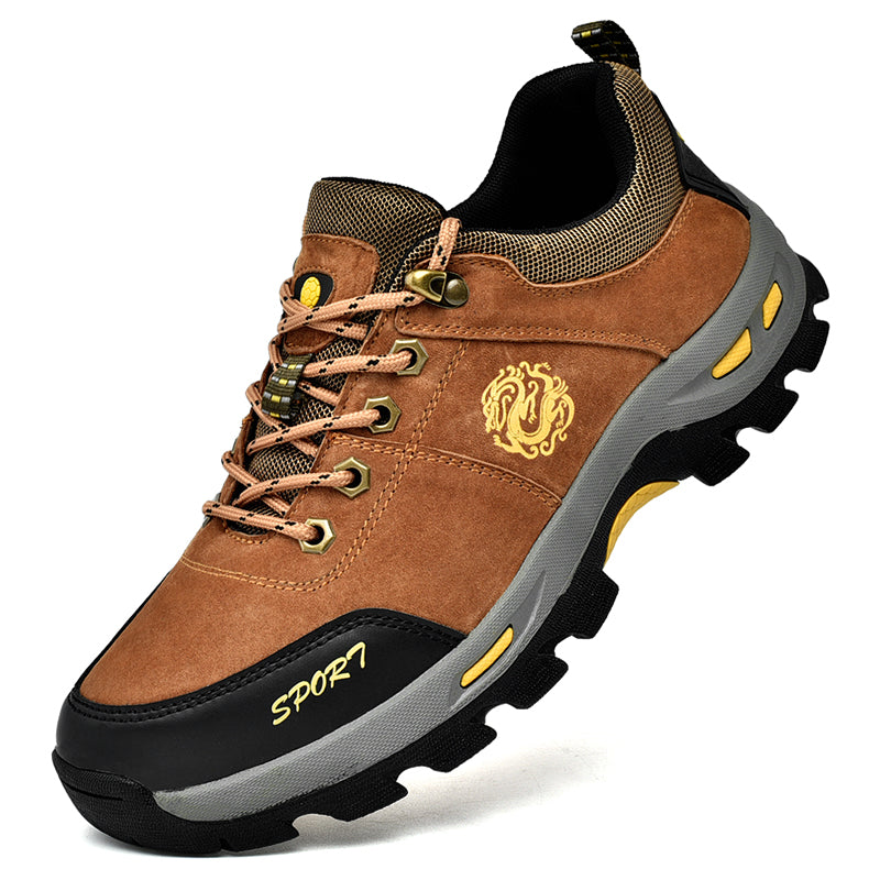 Men's Mixed Material Hiking Shoes - Lace-Up, Waterproof, Wide Toe Box with Arch Support
