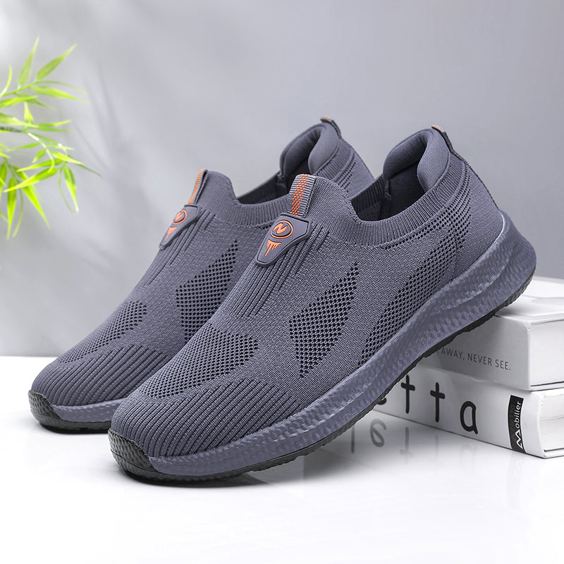 Men's Mesh Lightweight Walking Shoes - Slip-On, Maximum Ventilation, Wide Toe Box with Arch Support