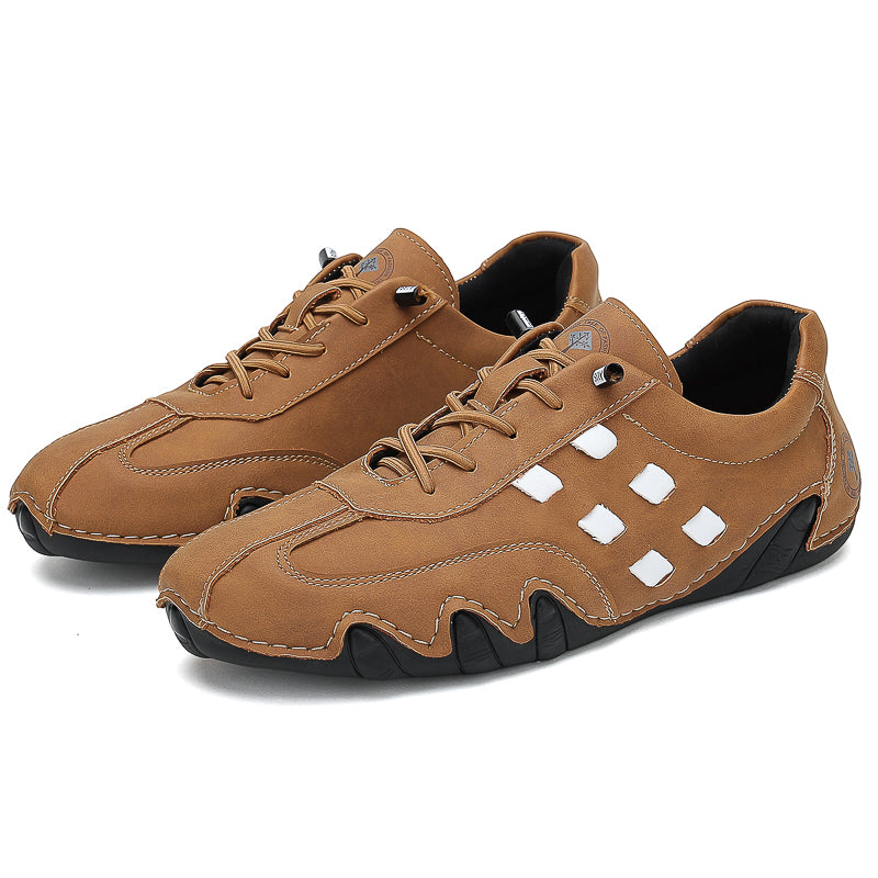 Men's  Low Top Suede Casual Boots - Lace-Up, Waterproof, Wide Toe Box with Arch Support
