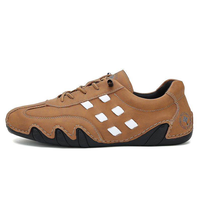 Men's  Low Top Suede Casual Boots - Lace-Up, Waterproof, Wide Toe Box with Arch Support