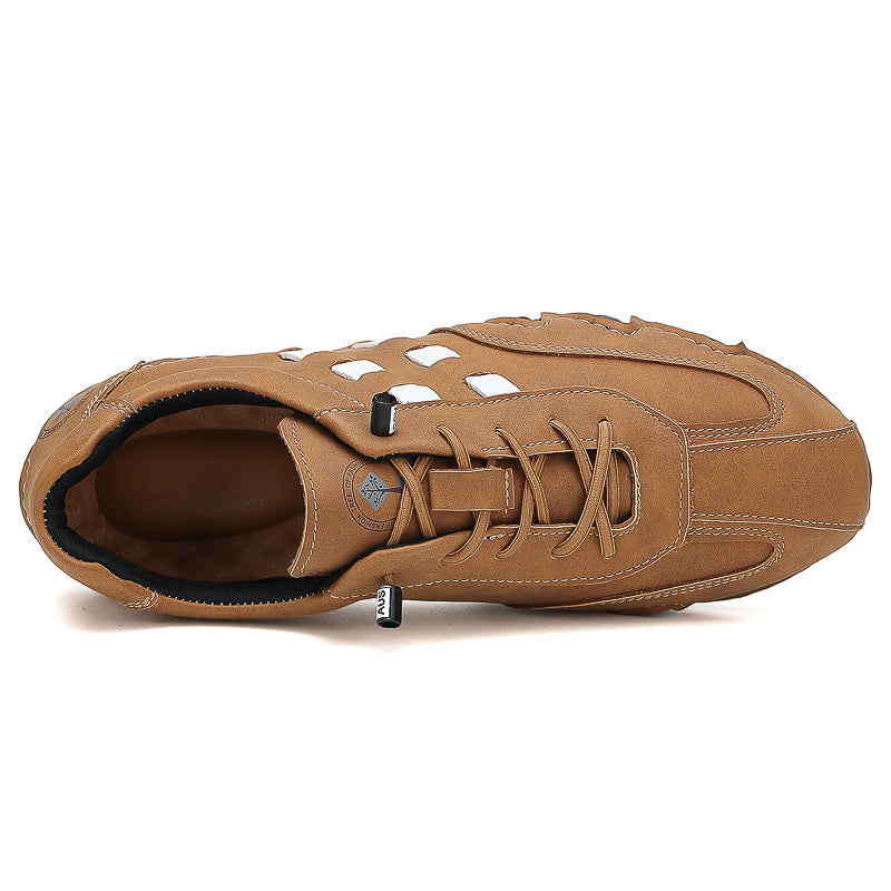 Men's  Low Top Suede Casual Boots - Lace-Up, Waterproof, Wide Toe Box with Arch Support