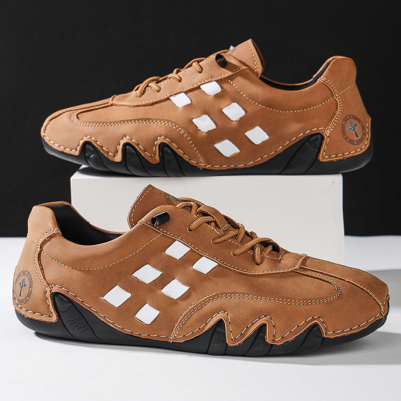 Men's  Low Top Suede Casual Boots - Lace-Up, Waterproof, Wide Toe Box with Arch Support