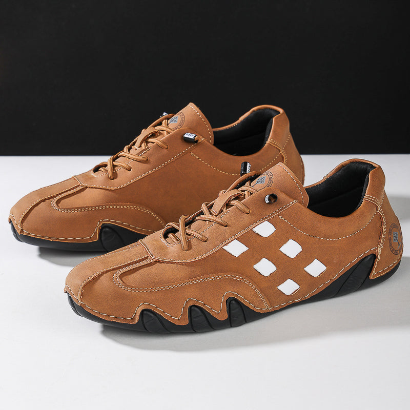 Men's  Low Top Suede Casual Boots - Lace-Up, Waterproof, Wide Toe Box with Arch Support