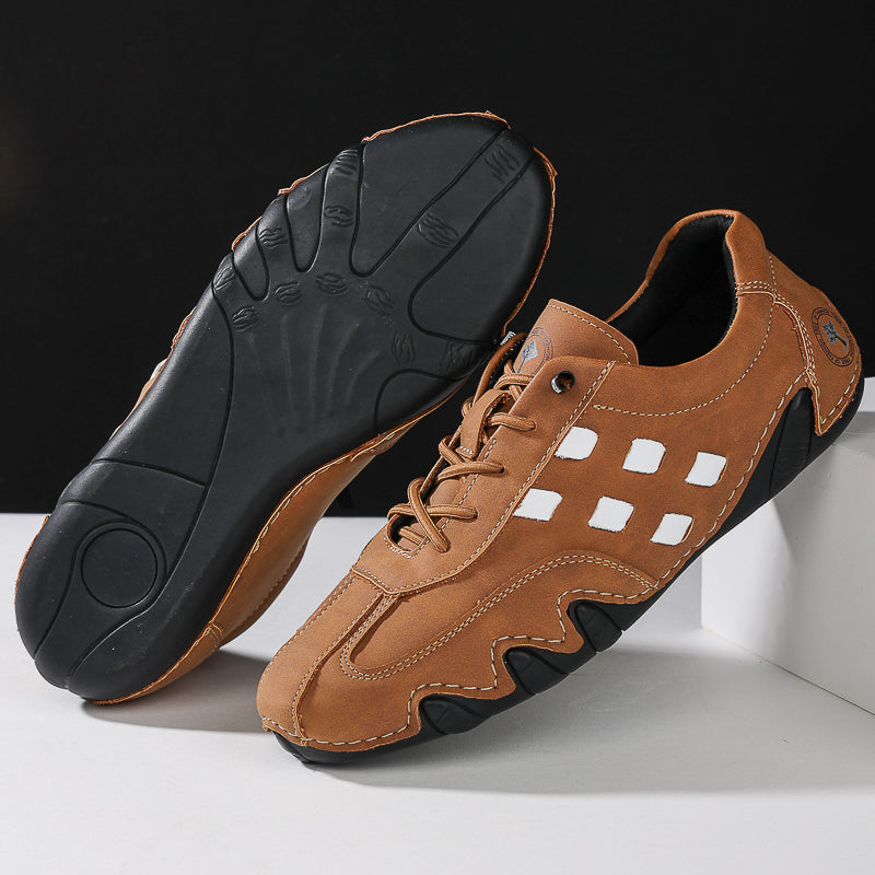 Men's  Low Top Suede Casual Boots - Lace-Up, Waterproof, Wide Toe Box with Arch Support